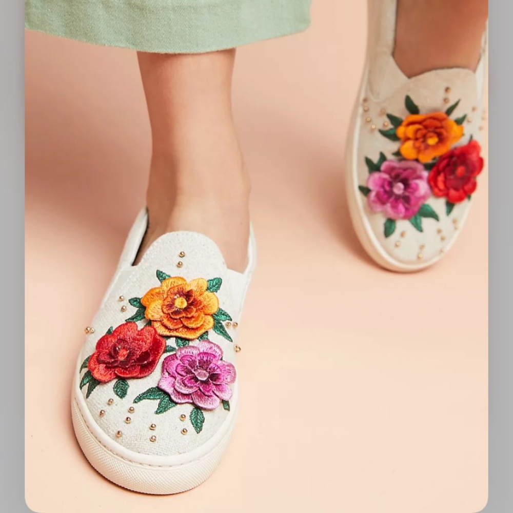 Soludos x Anthropologie Floral shoe